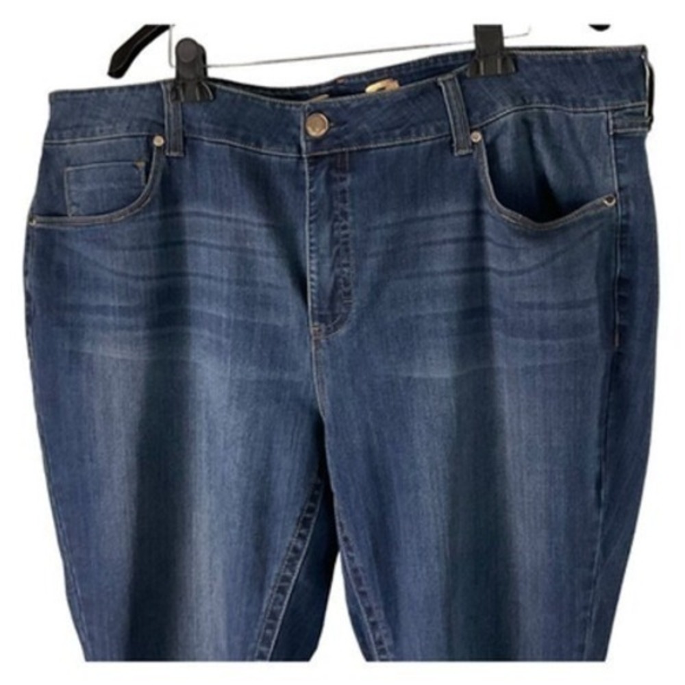 Seven7 Tummyless Bootcut Jeans Dark Wash Blue Stretch High Rise Plus 24W - Picture 2 of 14